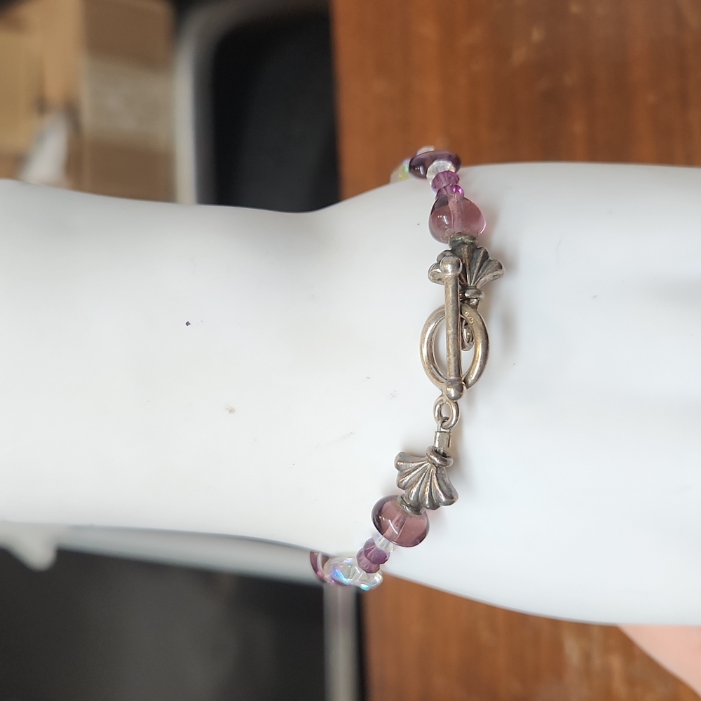 Handmade Purple Shimmer Mermaid Vibes Bracelet